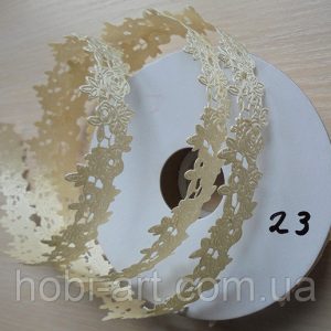Тасьма декоративна "троянда маленька" 20мм № 23 молочна
