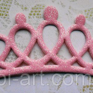 Аплікація корона (рожева)  12,7х5см, АР-238