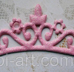 Аплікація корона (рожева)  12,5х5см, АР-245