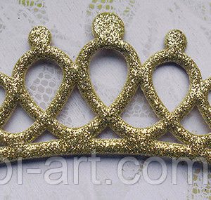 Аплікація корона (золотиста)  12,7х5см, АР-242
