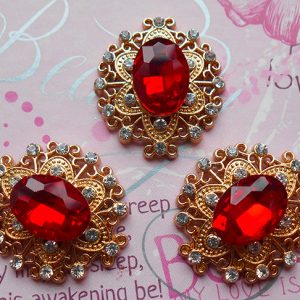 Серединка 2,4х2,7см. червона з золотом (KMA-1138)