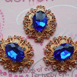Серединка 2,4х2,7см. синя з золотом (KMA-1144)