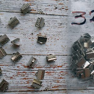Кріплення-затискач для браслету. 8мм. Колір сталі. 0329. 10шт.