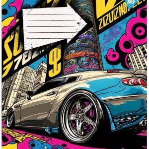 Зошит == в лінію, 12 аркушів, "YES", "Colour car"-1