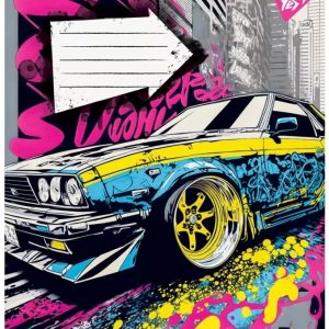 Зошит == в лінію, 12 аркушів, "YES", "Colour car"-4