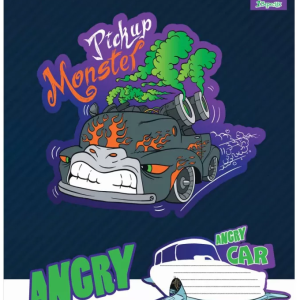 Зошит == в лінію, 12 аркушів, "1В", "Angry car"-1