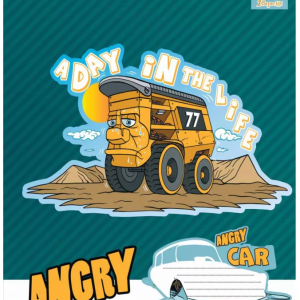 Зошит ## в клітинку, 12 аркушів, "1В", "Angry car" -4