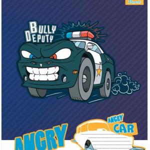 Зошит ## в клітинку, 12 аркушів, "1В", "Angry car" -5