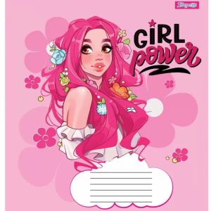 Зошит // в косу лінію, 12 аркушів, "1В", "Girl power"-5