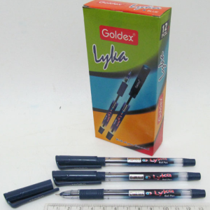 Ручка кулькова "Goldex" Lyka, синя 0.7мм. з гумовою вставкою