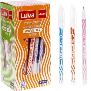 Ручка кулькова "Ellott" "Luva Wave" /ET2109-50/ синя, 0,7мм., 1шт. колір на вибір продавця